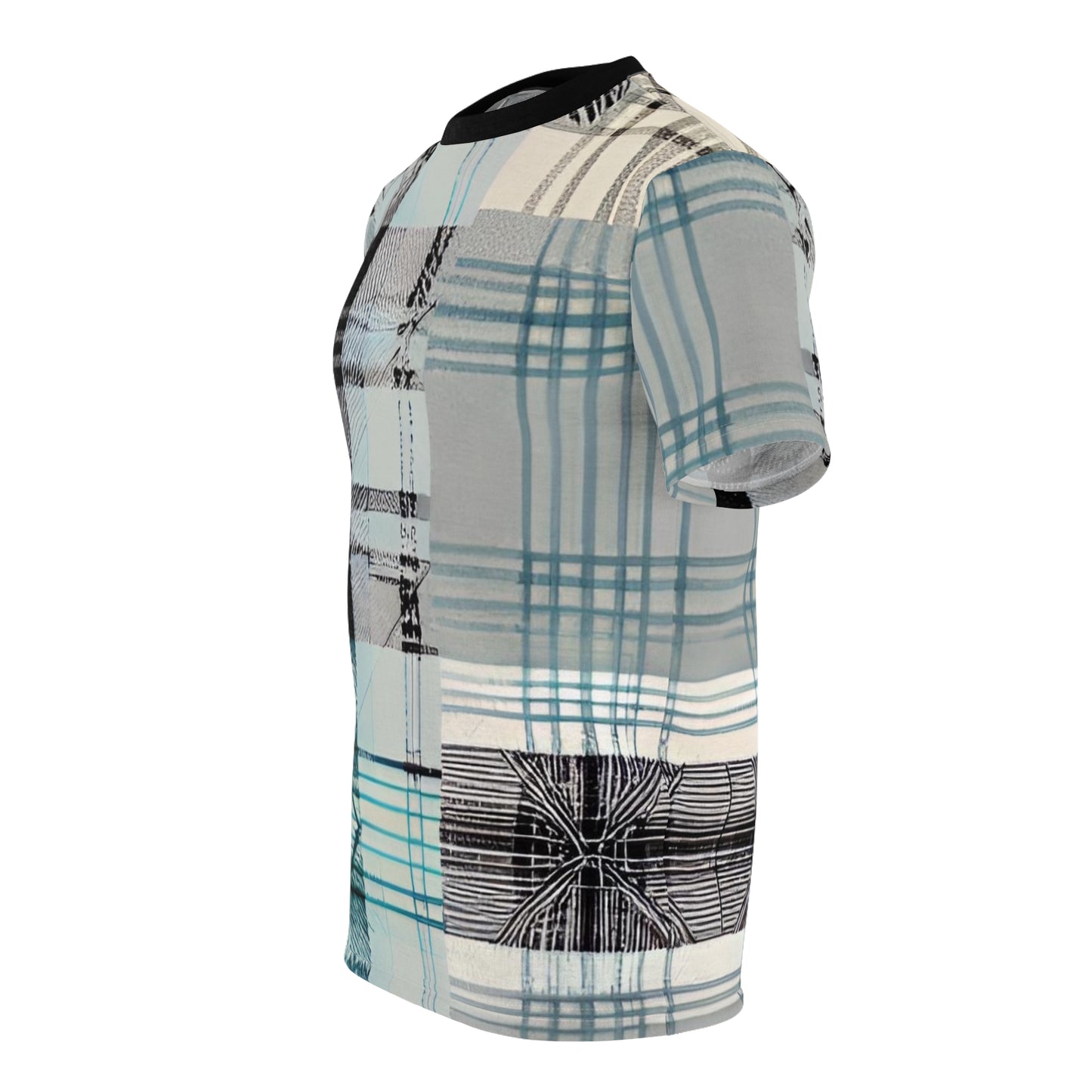 2 in 1 Plaid Men's Cut & Sew Tee (AOP)