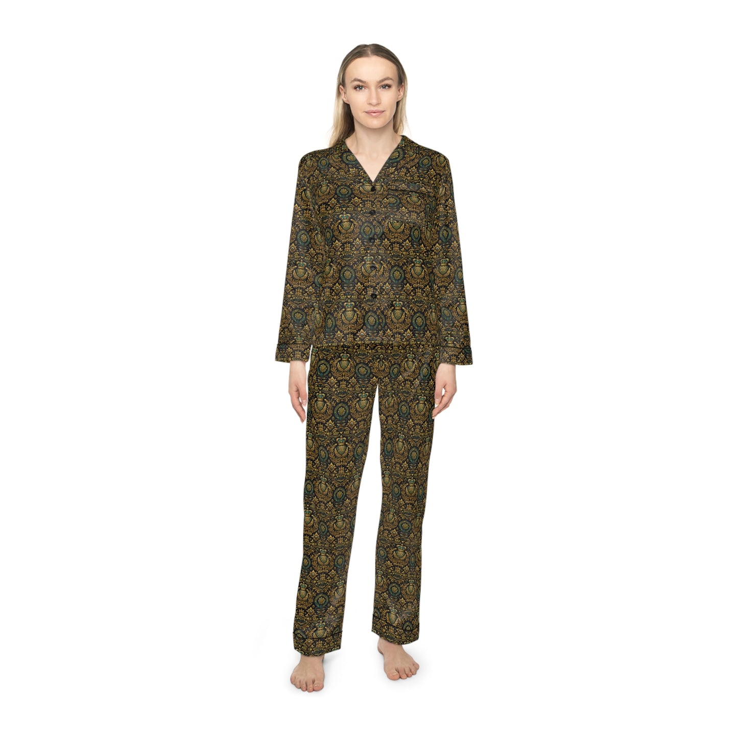 Majestic Women's Satin Pajamas (AOP)