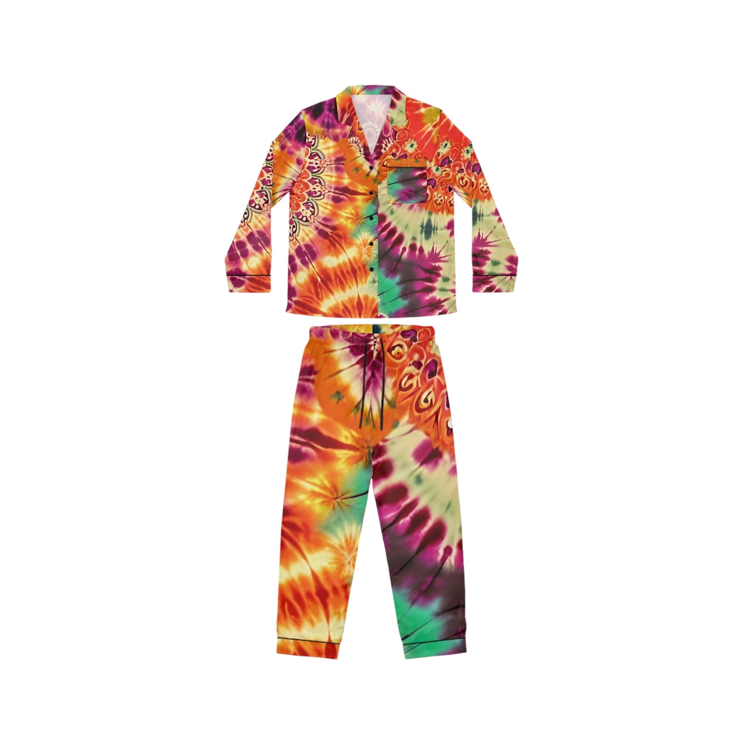 Tye Dye Women's Satin Pajamas (AOP)