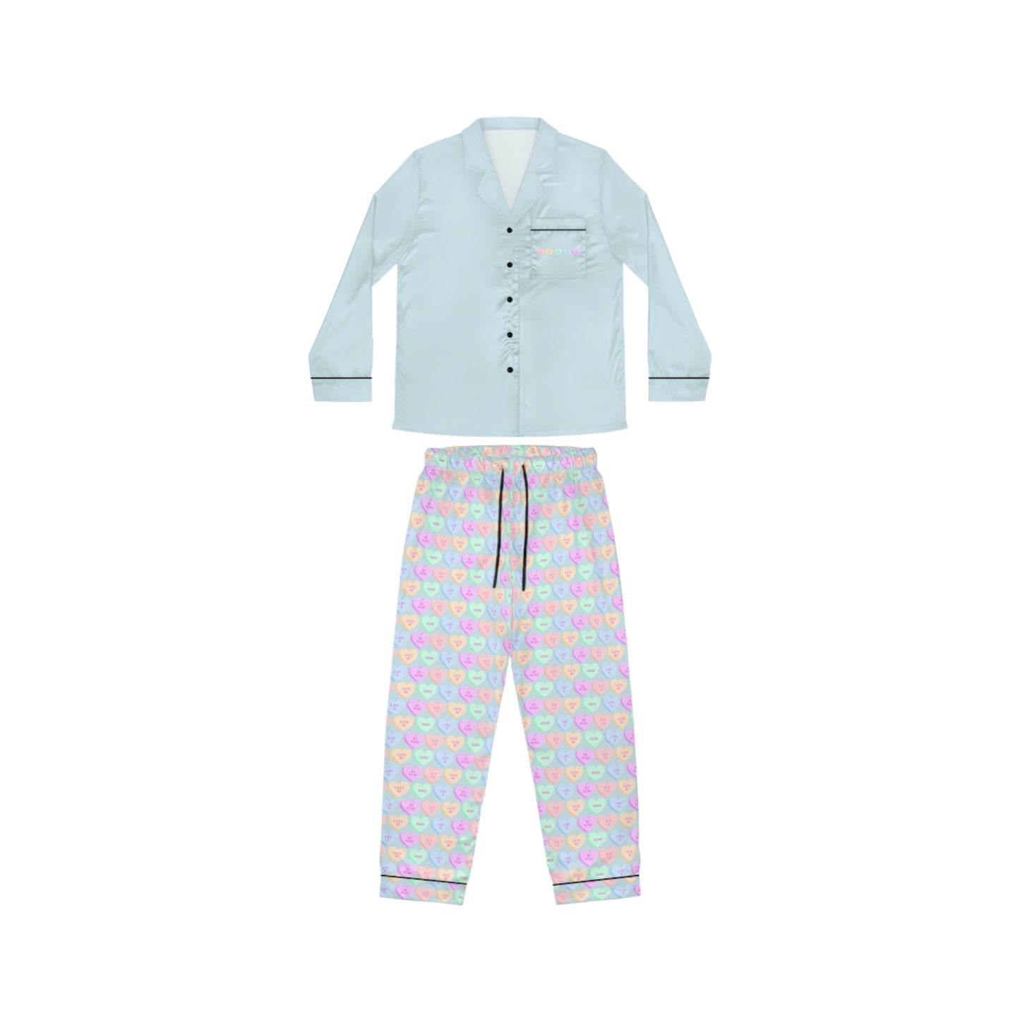 Affirming Hearts - Light Blue Women's Satin Pajamas (AOP)