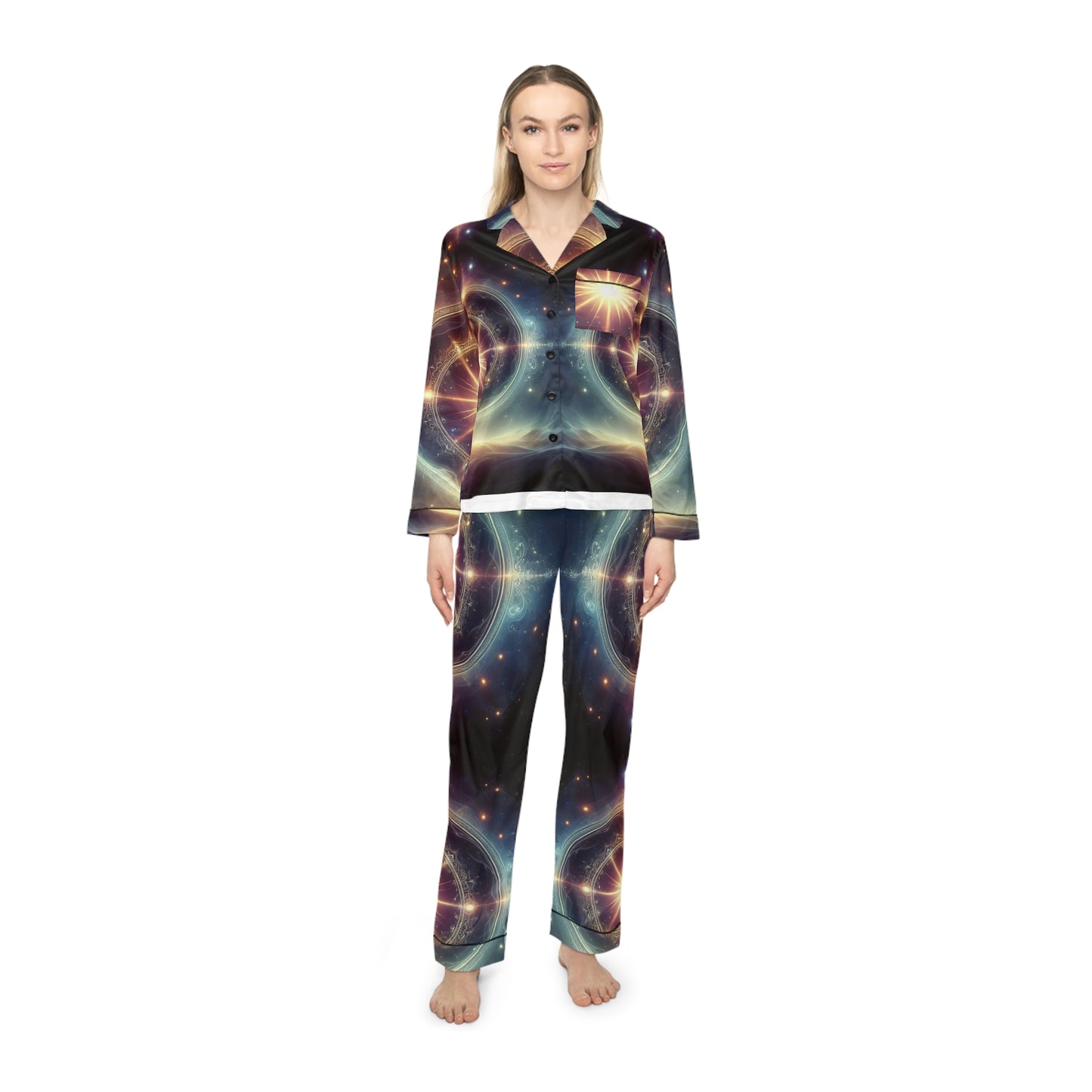 Universe Women's Satin Pajamas (AOP)