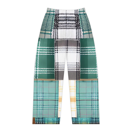 Plaid Patchwork Women's Pajama Pants (AOP)