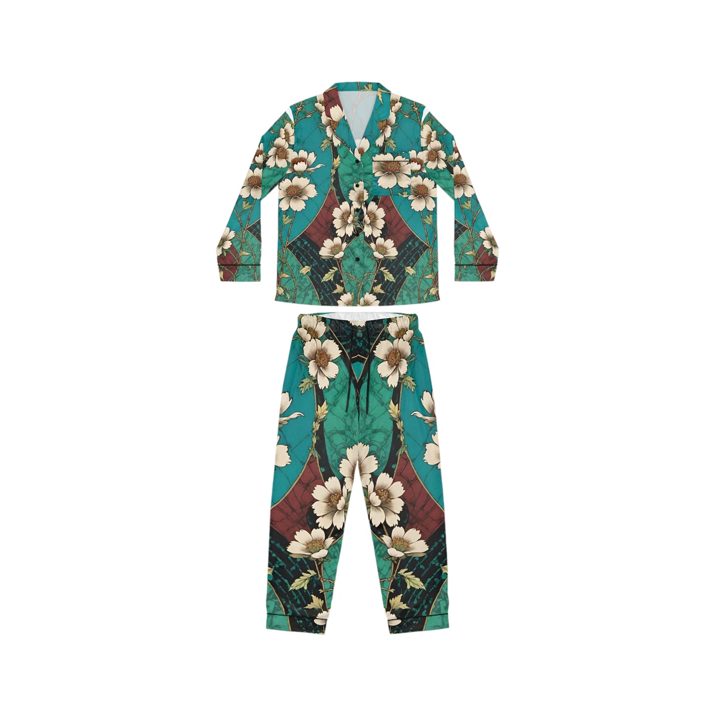 Lotus Garden Women's Satin Pajamas (AOP)