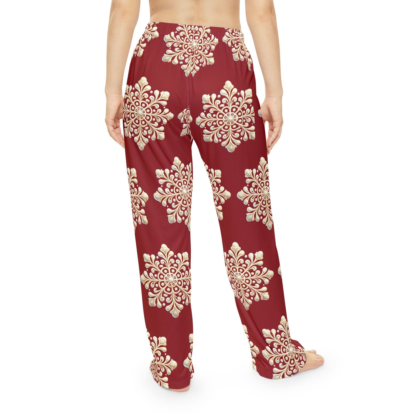 Snow Flake Women's Pajama Pants (AOP)