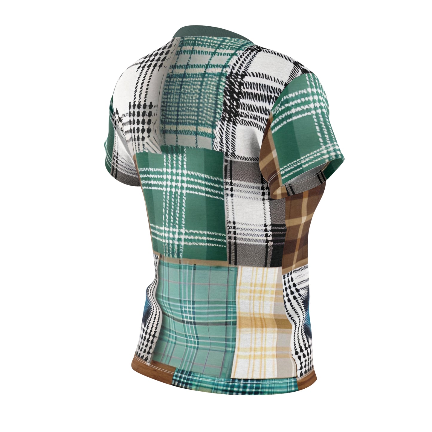 Plaid Patchwork Women's Cut & Sew Tee (AOP)