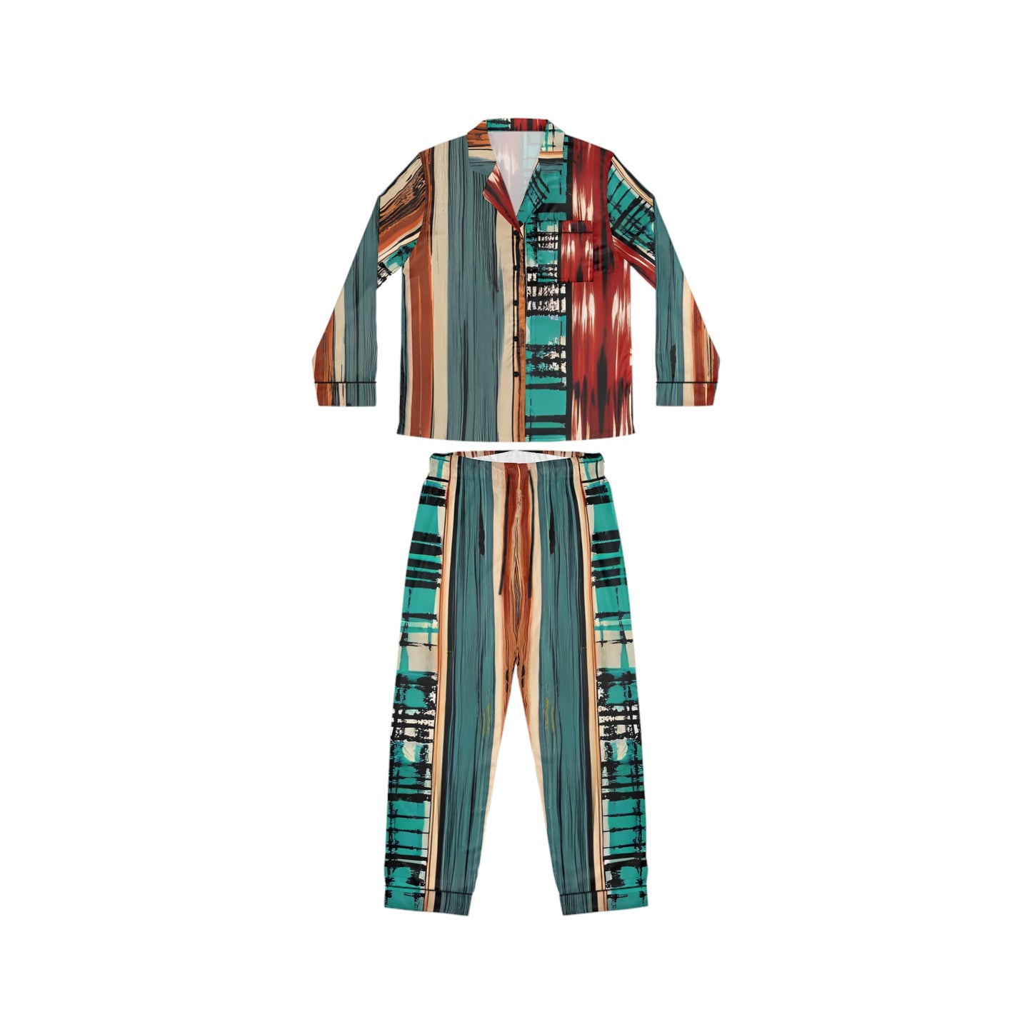 Colorstripes Women's Satin Pajamas (AOP)