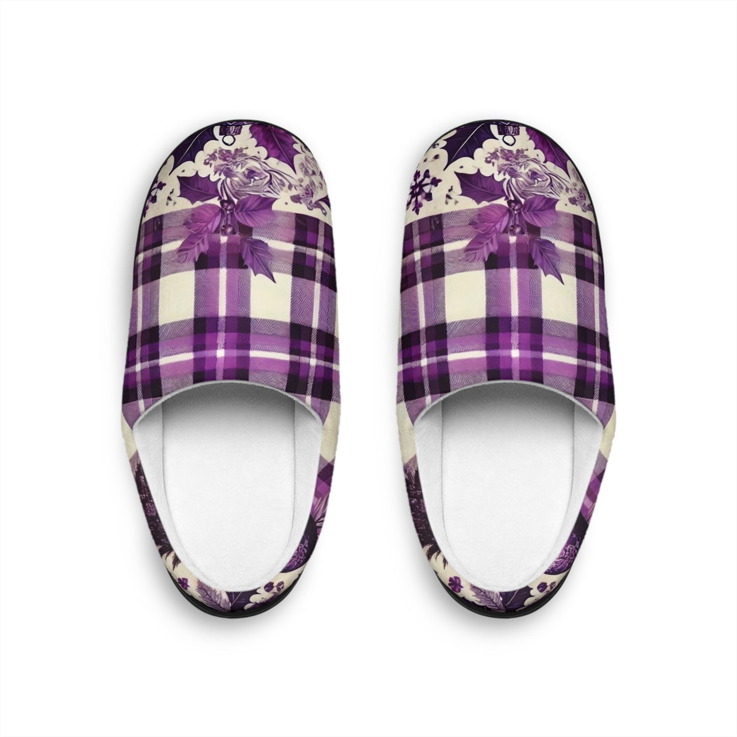 Icy Grape Plaid Women's Indoor Slippers