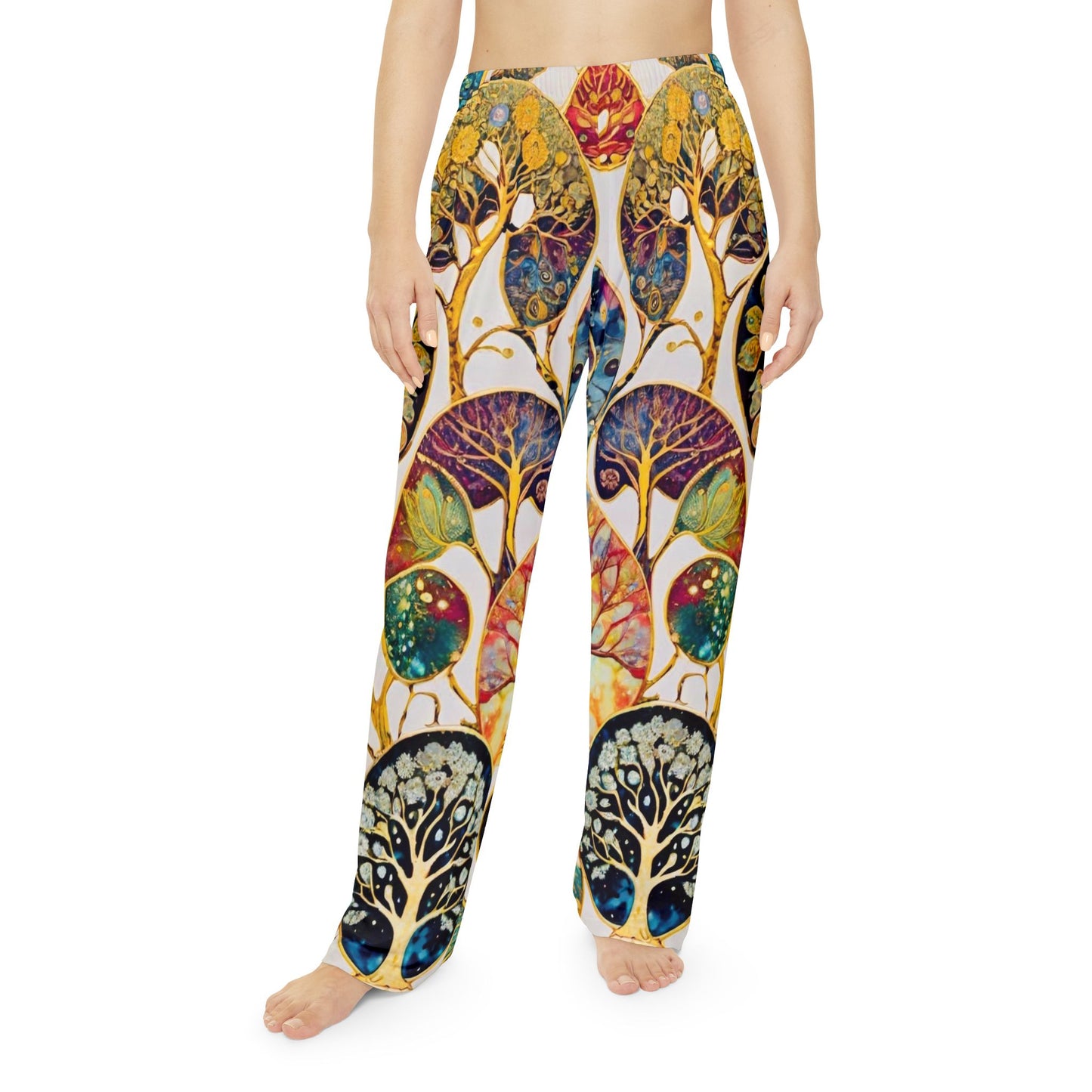 Golden Bloom Women's Pajama Pants (AOP)