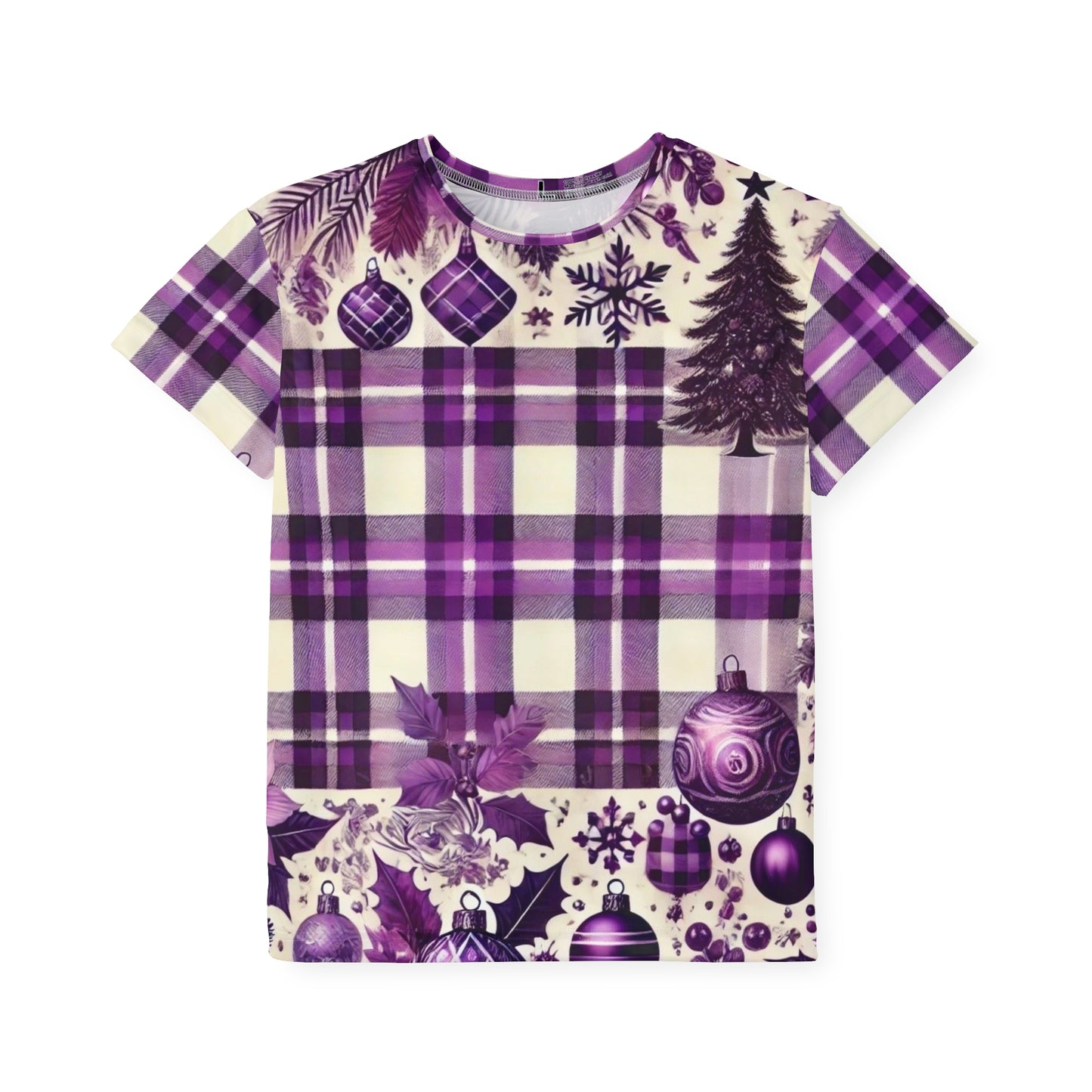 Icy Grape Plaid Kids Sports Jersey (AOP)