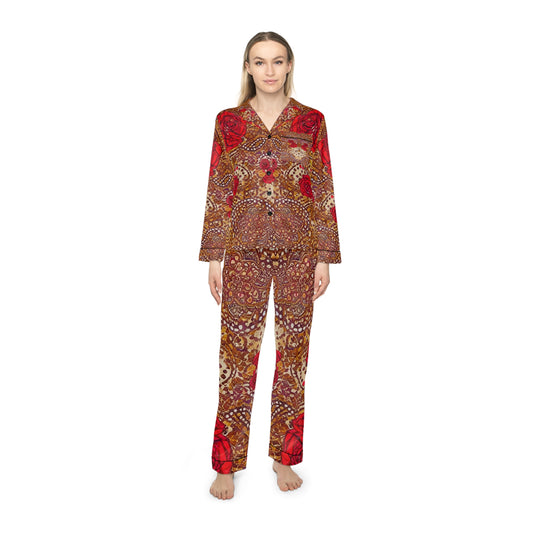 Floral Serenade Women's Satin Pajamas (AOP)