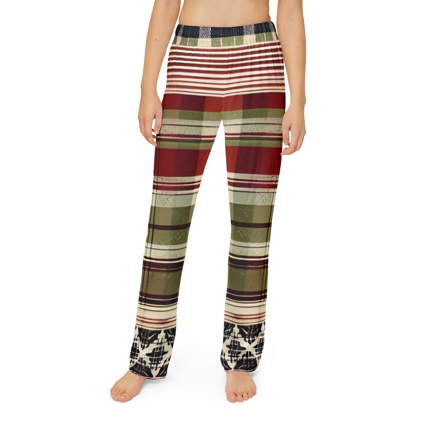 Between the Lines Plaid Kids Pajama Pants (AOP)