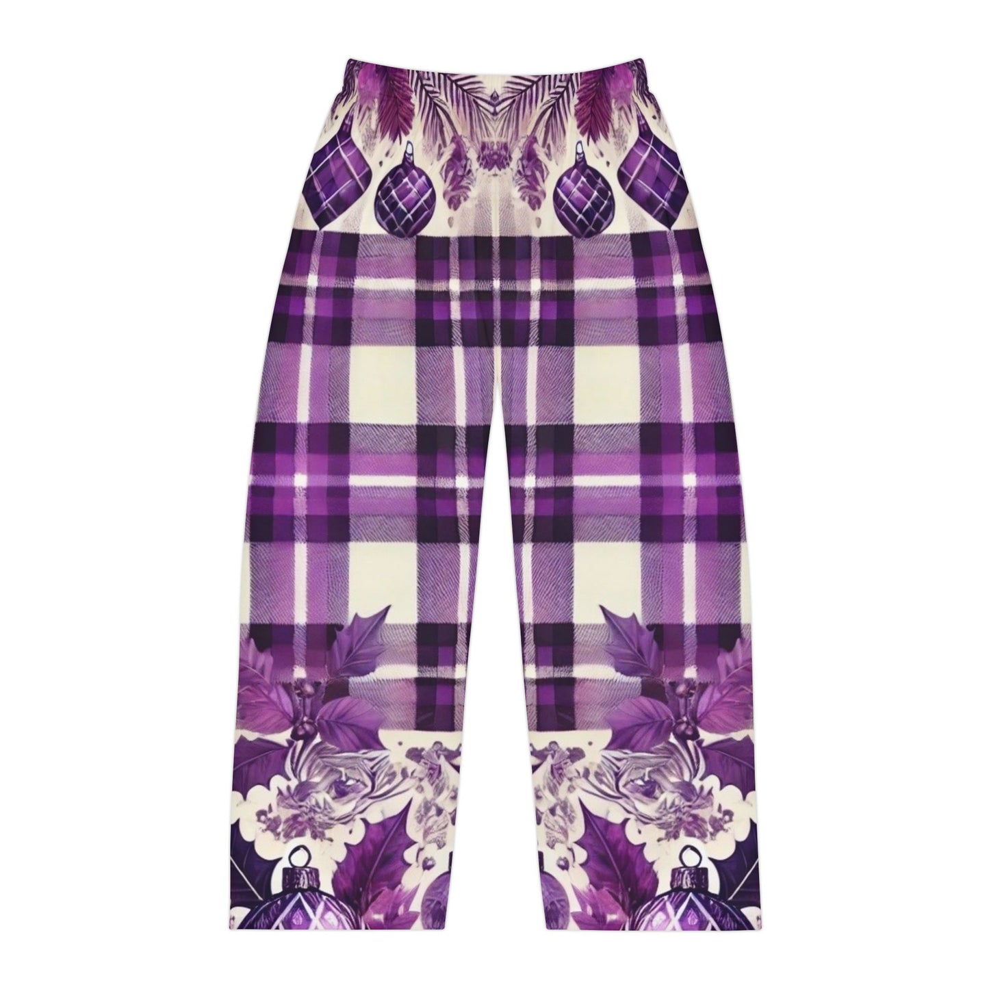 Icy Grape Plaid Men's Pajama Pants (AOP)