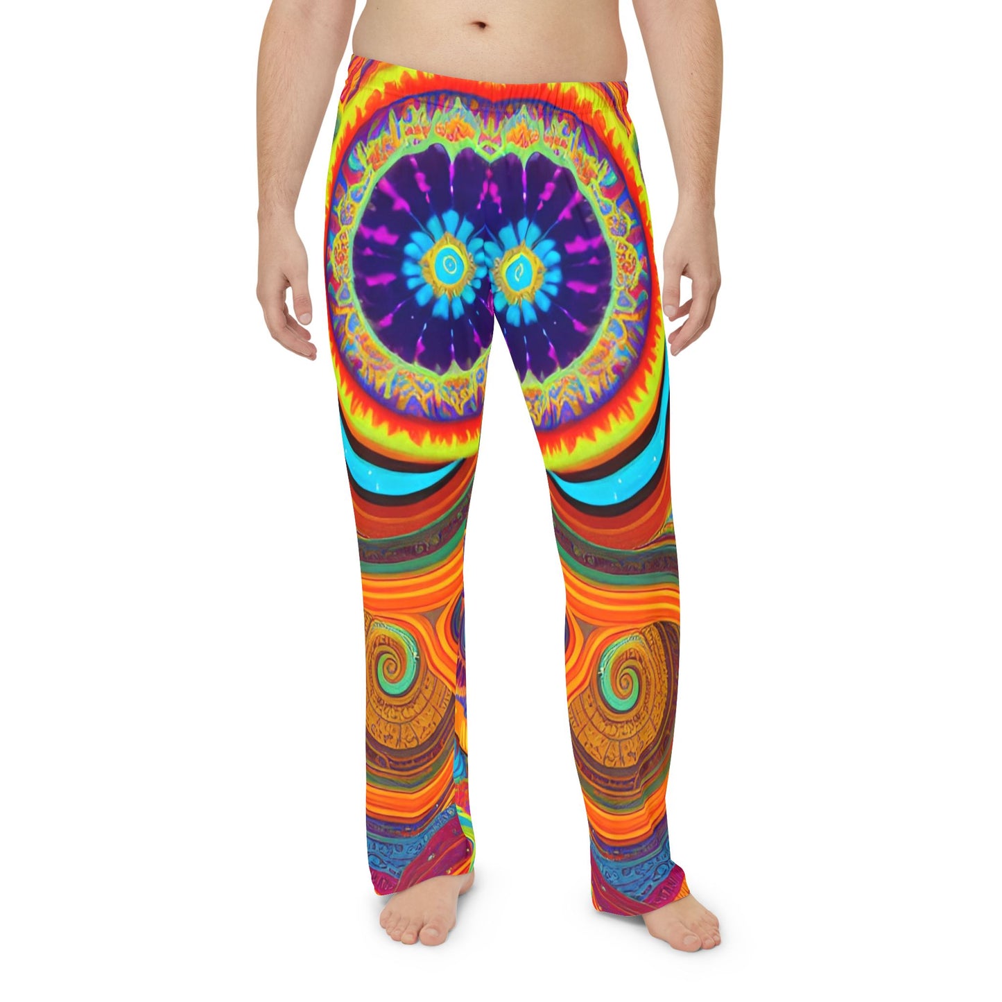 Prismatic Bloom Men's Pajama Pants (AOP)