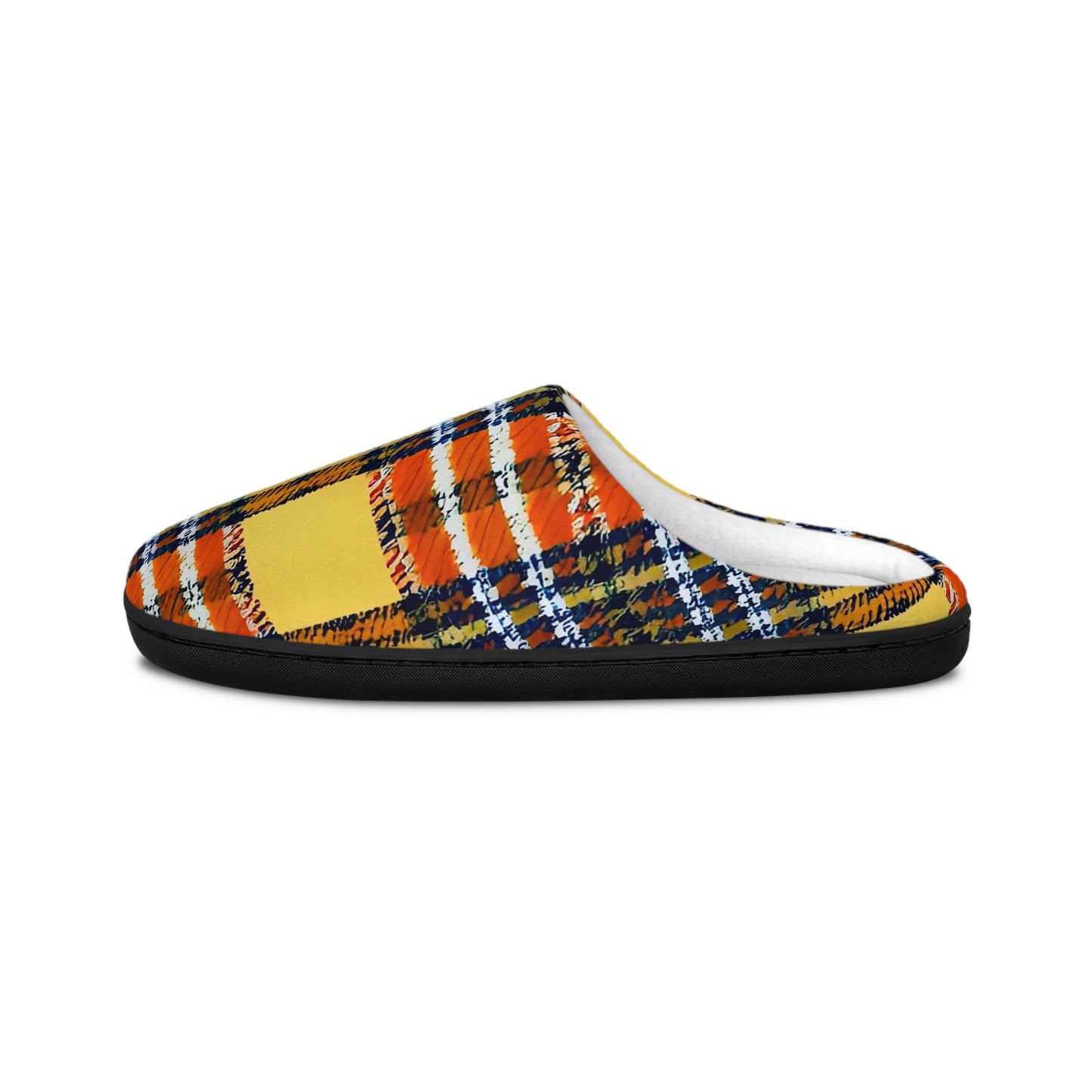 Orange Plaid Men's Indoors Slippers