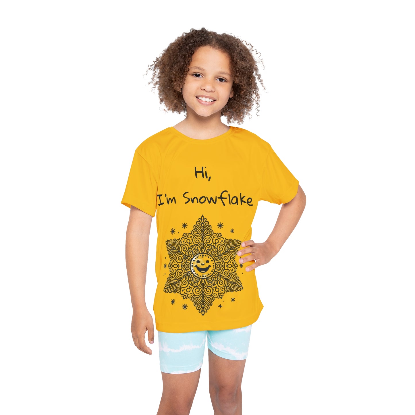 Snowflake - Yellow Kids Sports Jersey (AOP)