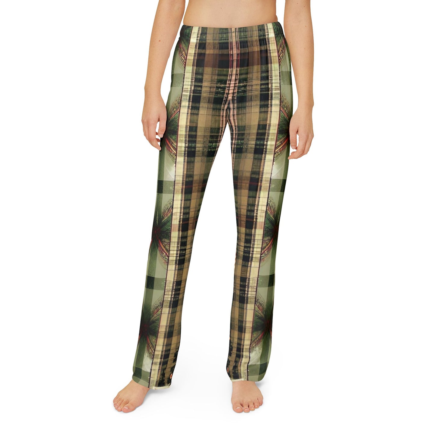 Winter Pine Plaid Kids Pajama Pants (AOP)