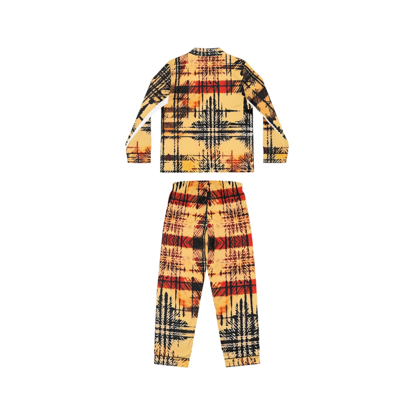 Sketched Plaid Women's Satin Pajamas (AOP)