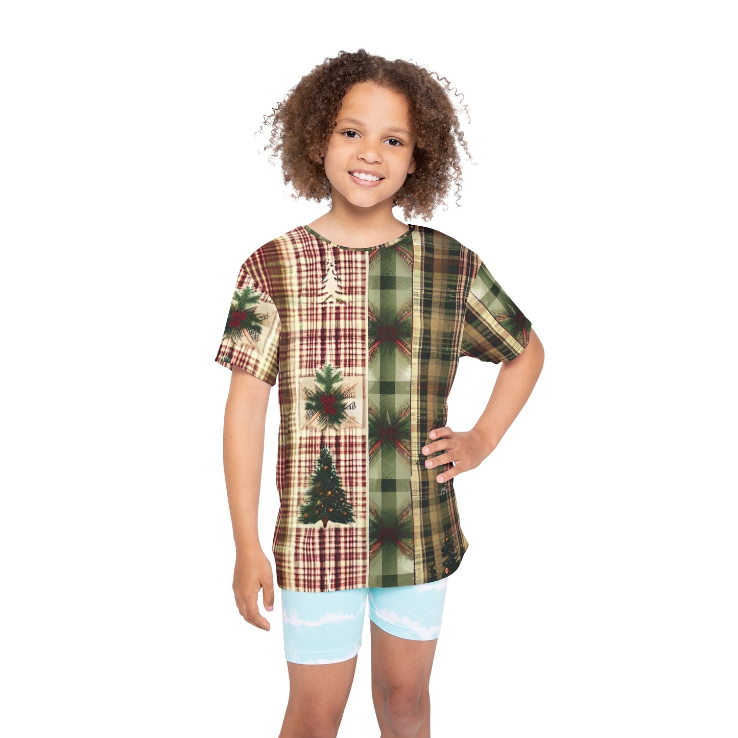 Winter Pine Plaid Kids Sports Jersey (AOP)