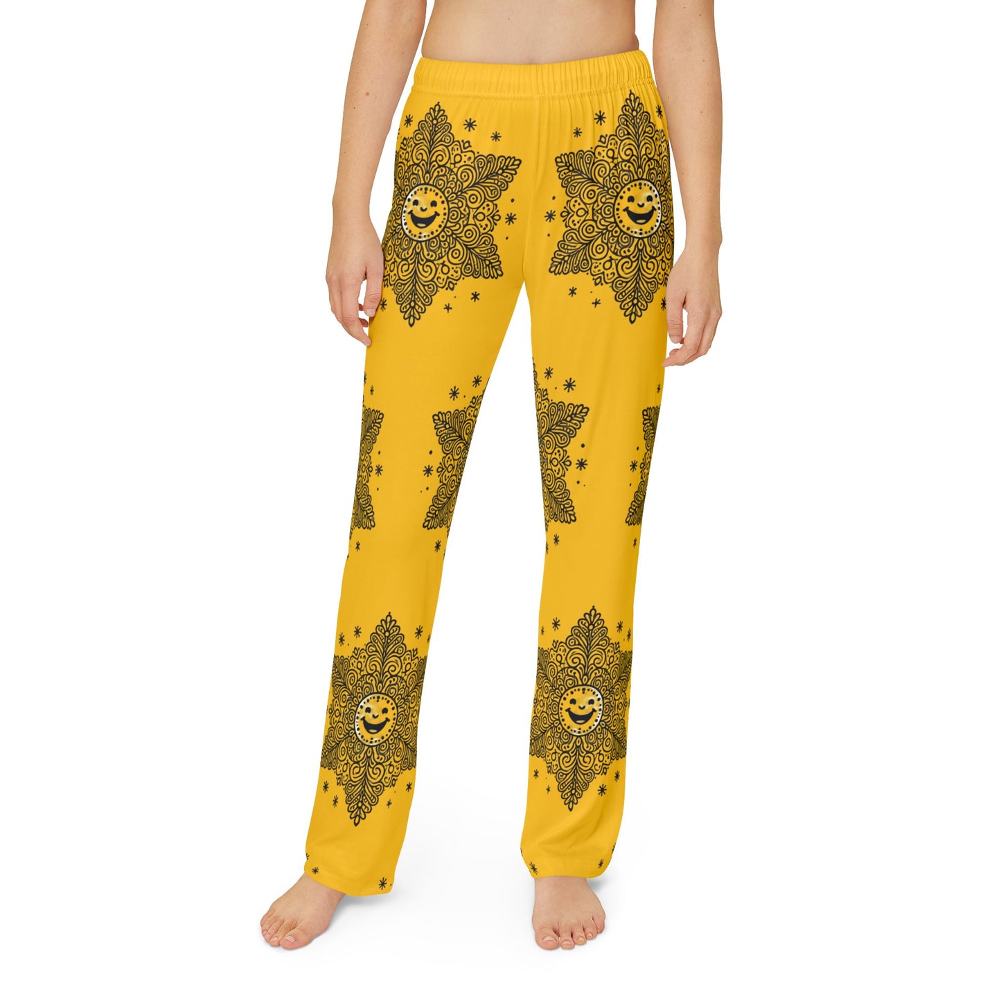 Snowflake - Yellow Kids Pajama Pants (AOP)