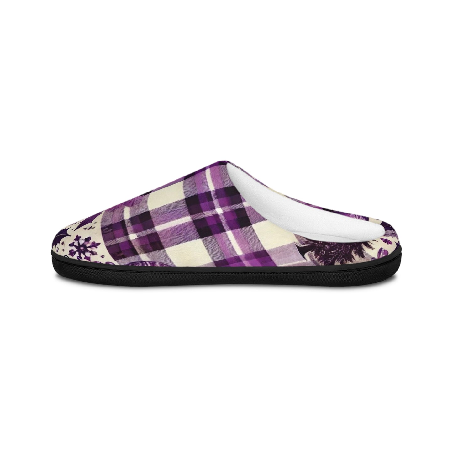 Icy Grape Plaid Women's Indoor Slippers