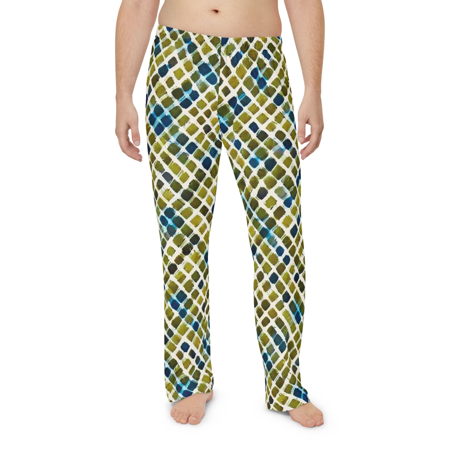 Serene Squares Men's Pajama Pants (AOP)