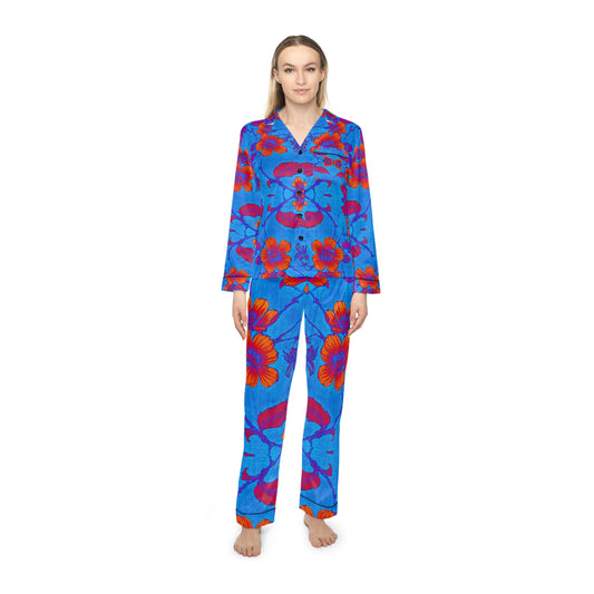 Orchid Highlight Women's Satin Pajamas (AOP)