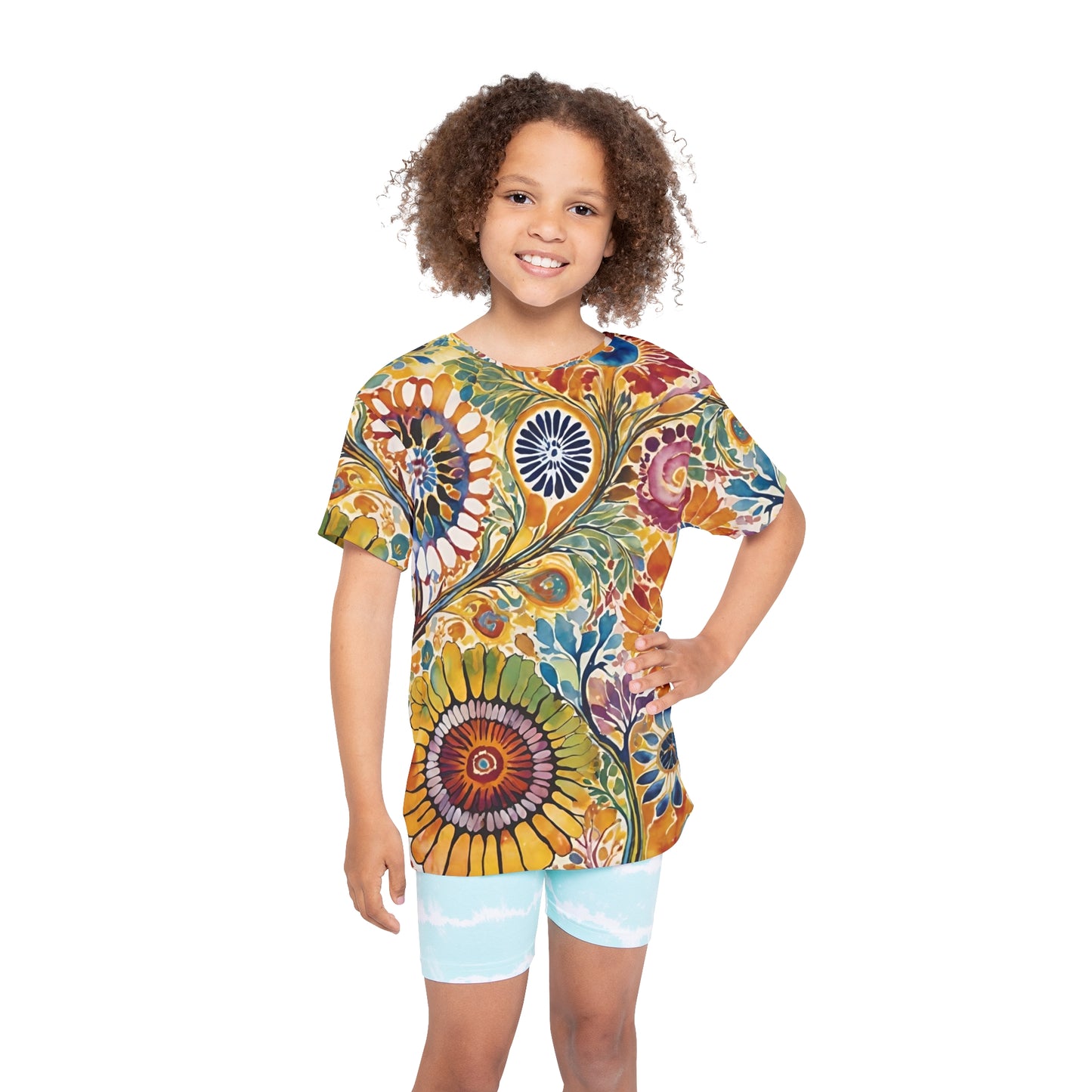 Floral Harmony Kids Sports Jersey (AOP)