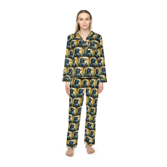 Blue Bird Women's Satin Pajamas (AOP)