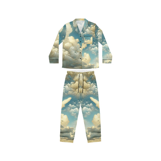 Up in the Clouds Women's Satin Pajamas (AOP)