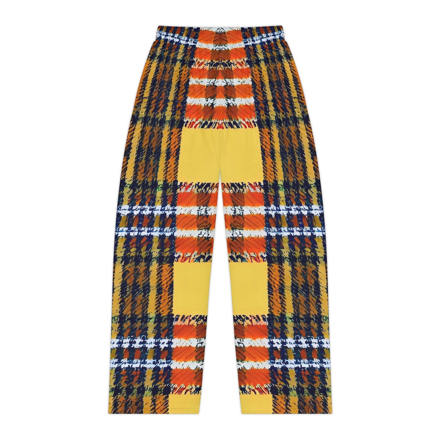 Orange Plaid Women's Pajama Pants (AOP)