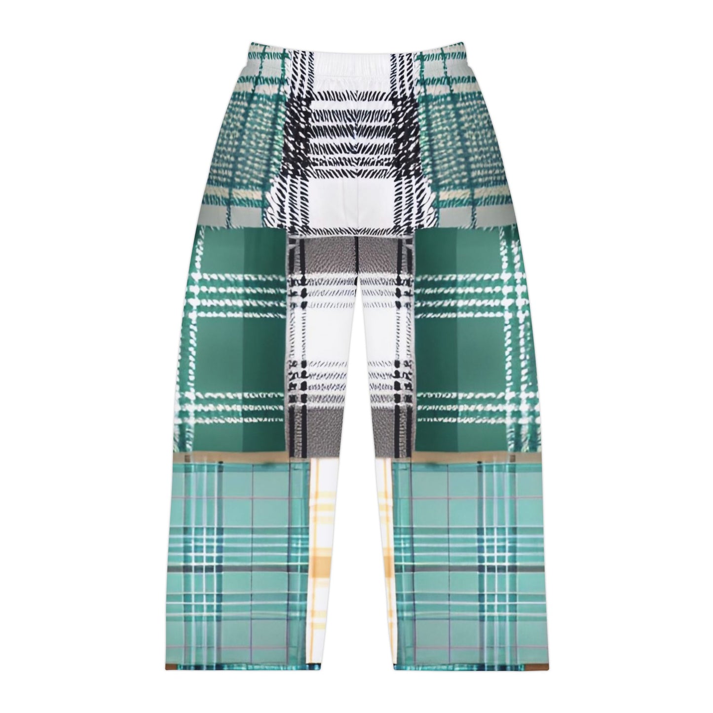 Plaid Patchwork Men's Pajama Pants (AOP)