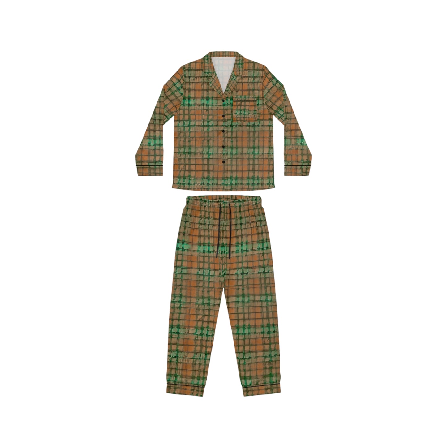 Autumn Checkered Women's Satin Pajamas (AOP)