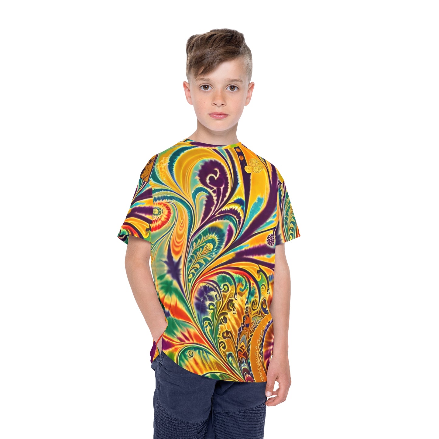 Radiant Swirl Kids Sports Jersey (AOP)