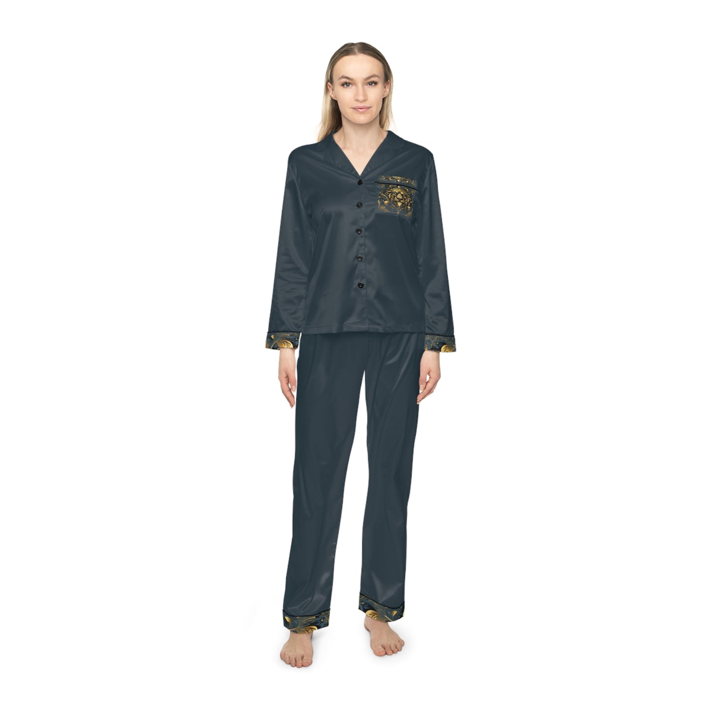 Regal Roar Women's Satin Pajamas (AOP)