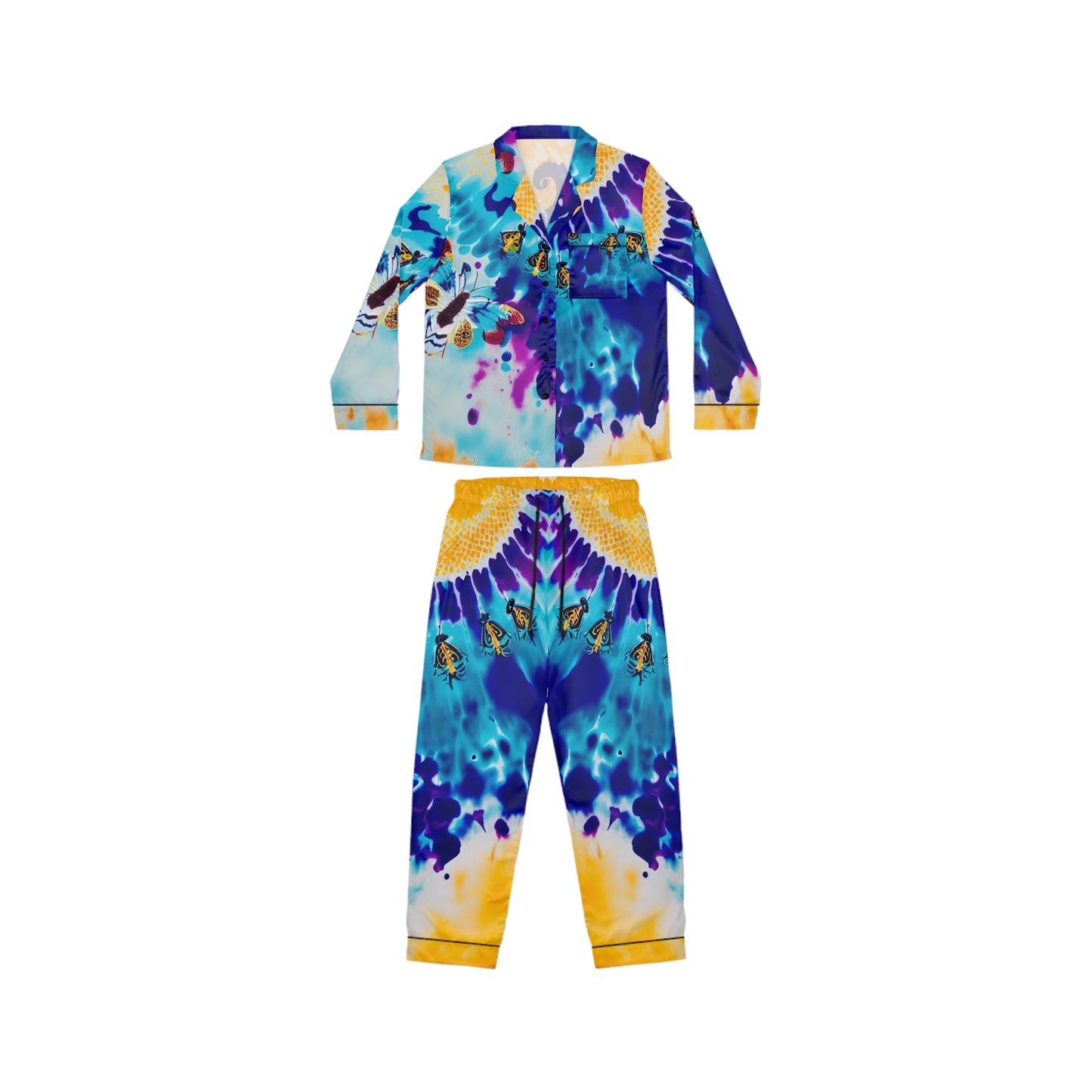 Queen Bee Women's Satin Pajamas (AOP)