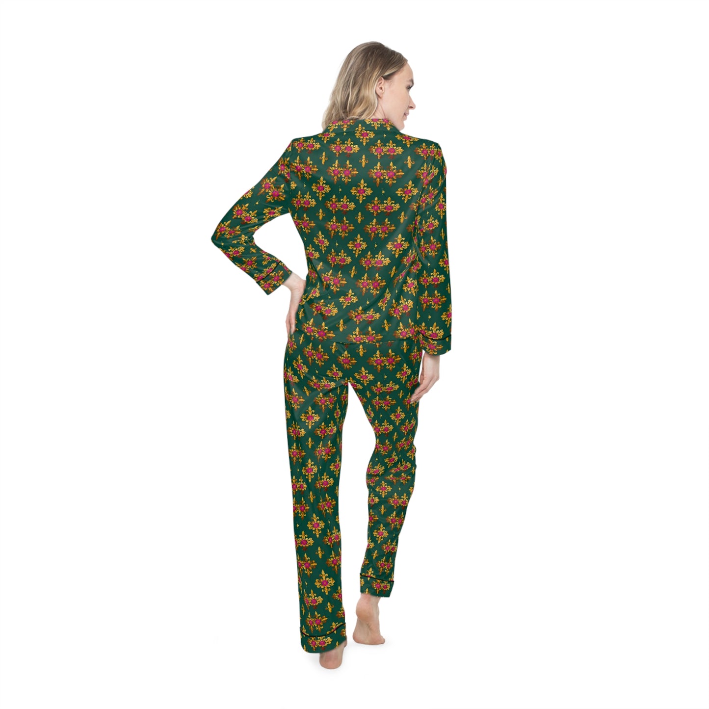 Emblem Women's Satin Pajamas (AOP)