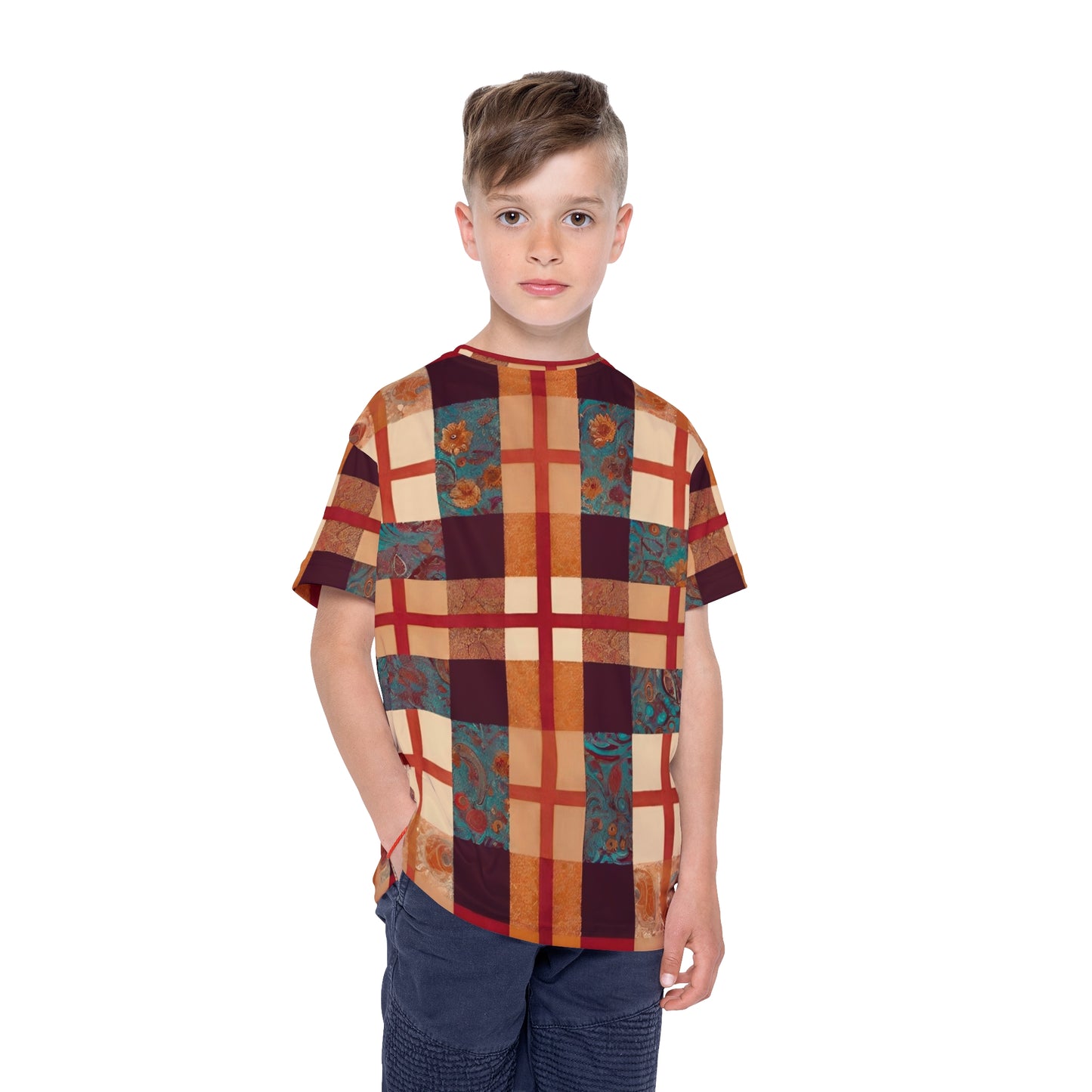 Flowers & Plaid Kids Sports Jersey (AOP)