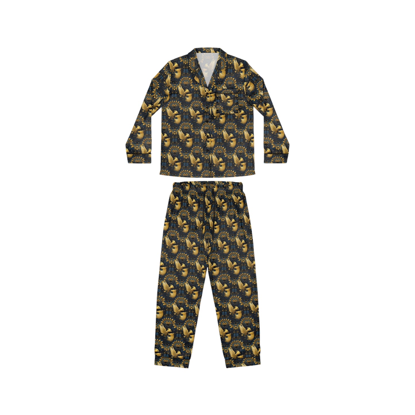 Golden Bird Women's Satin Pajamas (AOP)