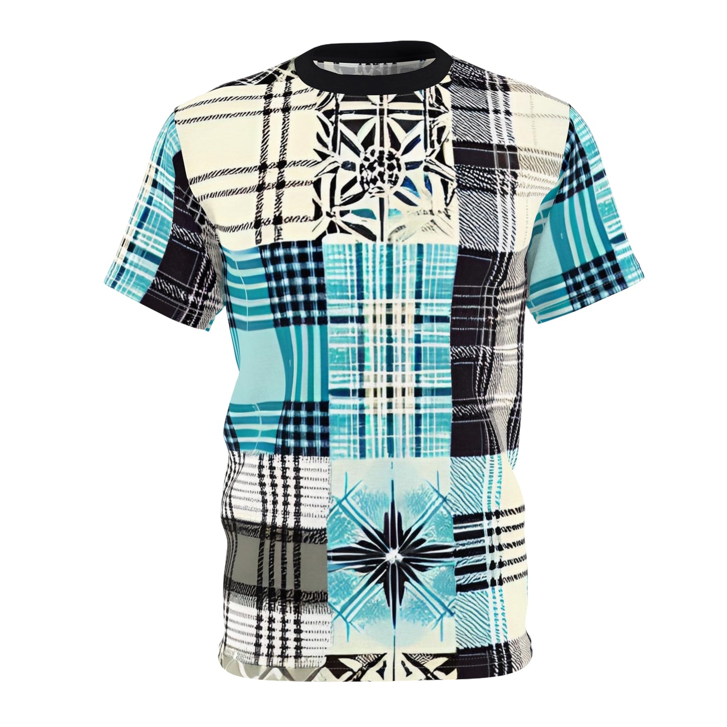 Arctic Blast Plaid Men's Cut & Sew Tee (AOP)