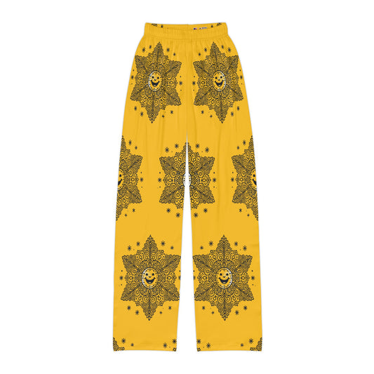 Snowflake - Yellow Kids Pajama Pants (AOP)