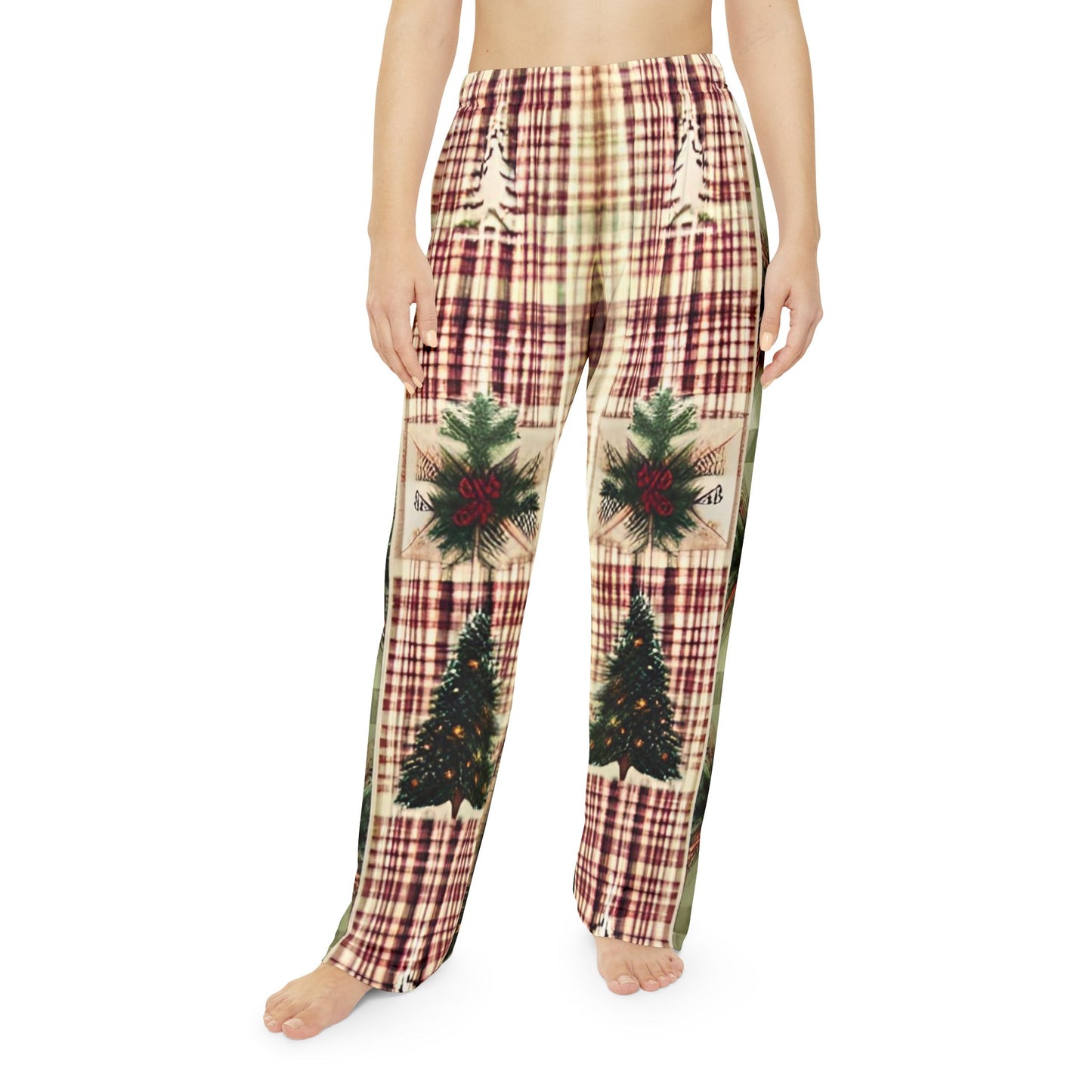 Christmas Plaid Women's Pajama Pants (AOP)