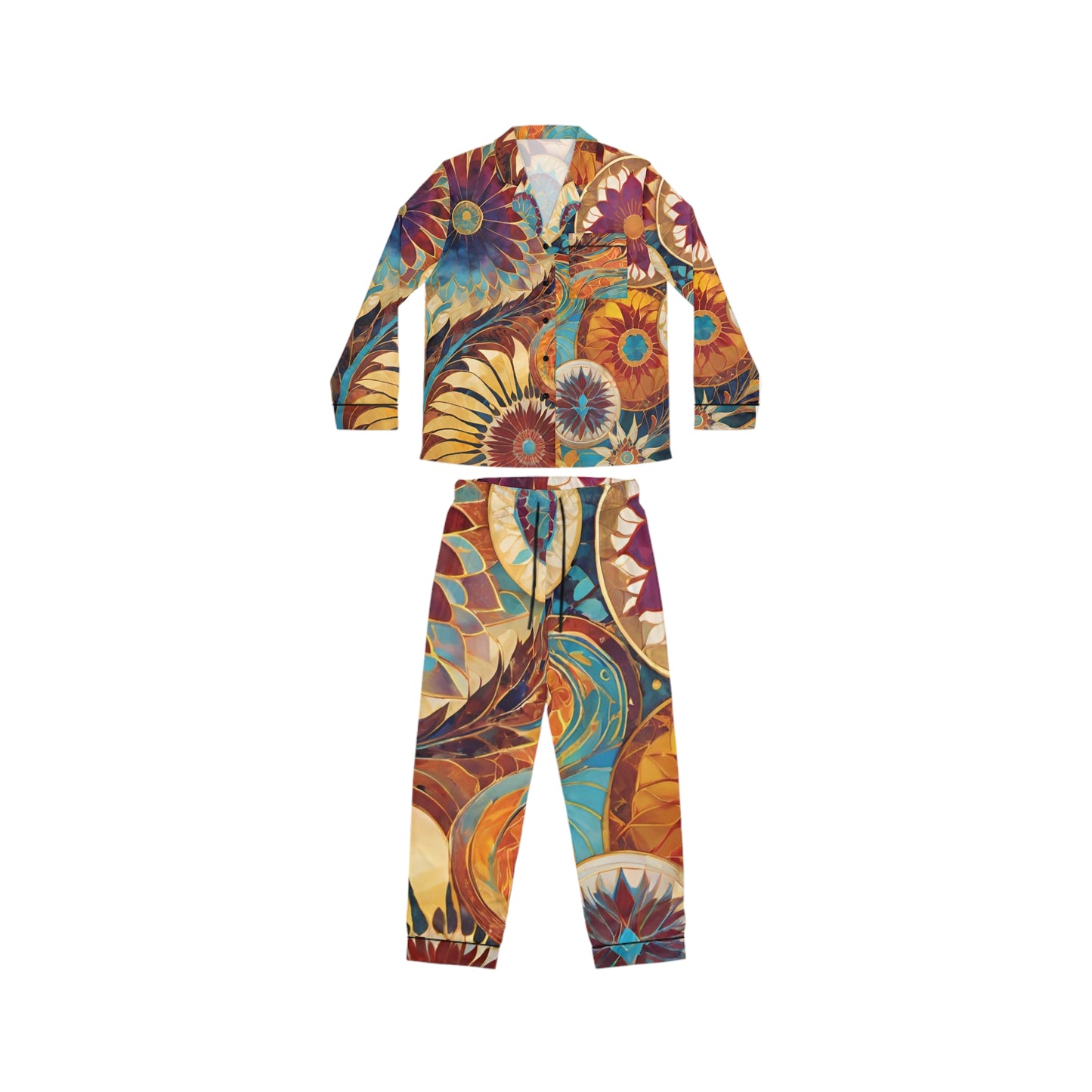 Fall Women's Satin Pajamas (AOP)