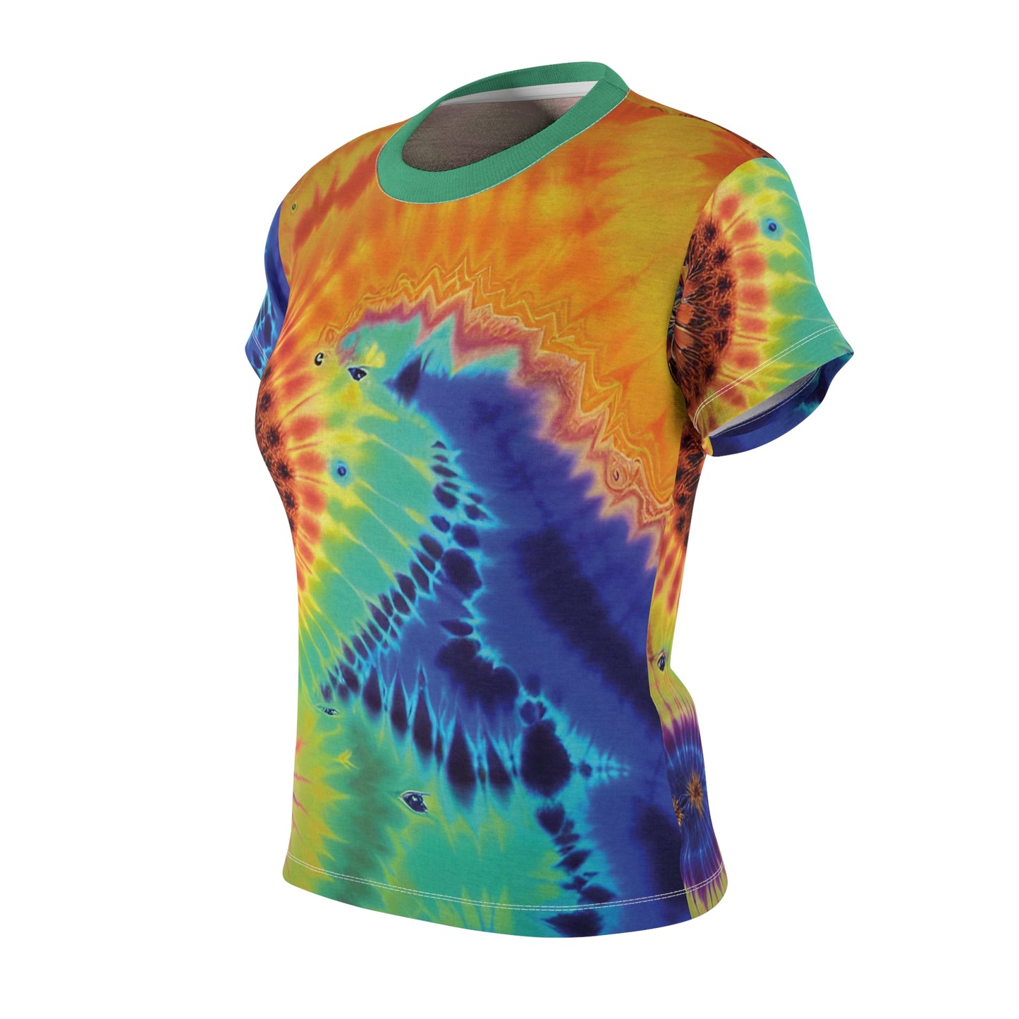 Rainbow Swirl Women's Cut & Sew Tee (AOP)