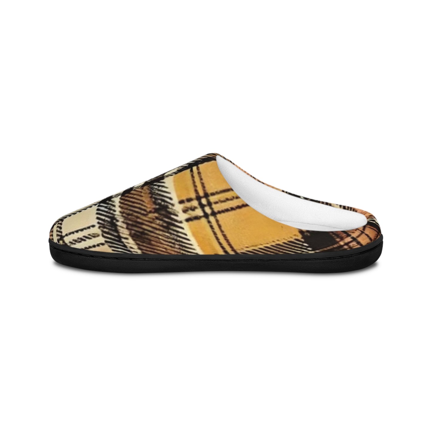 Orange Plaid Men's Indoor Slippers