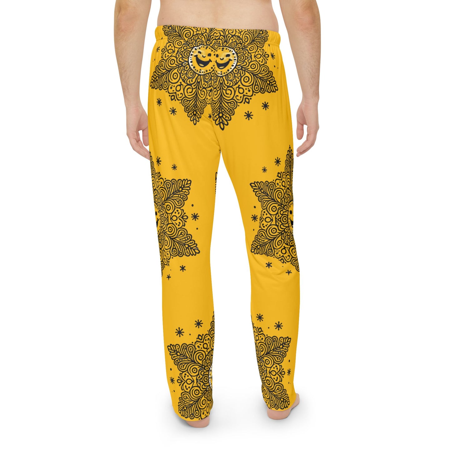 Snowflake - Yellow Men's Pajama Pants (AOP)