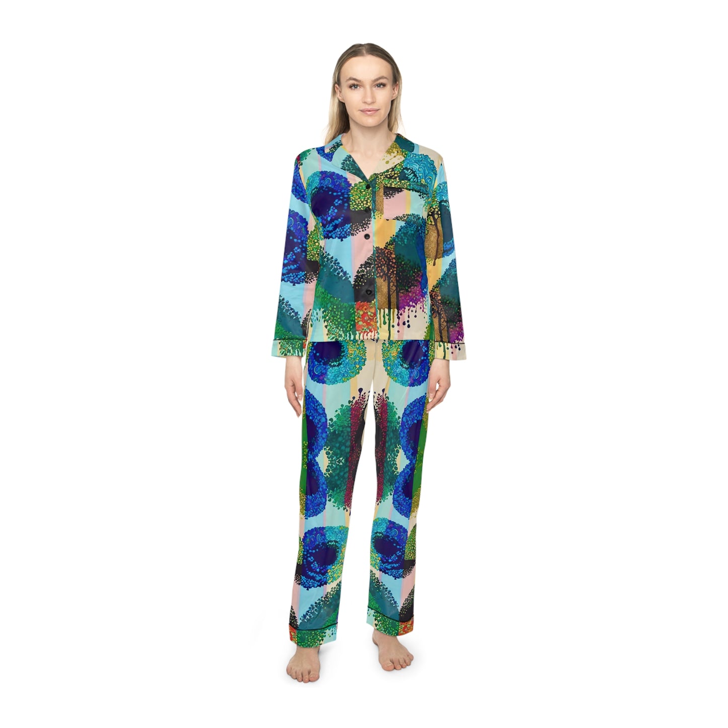 Gene Flow Women's Satin Pajamas (AOP)