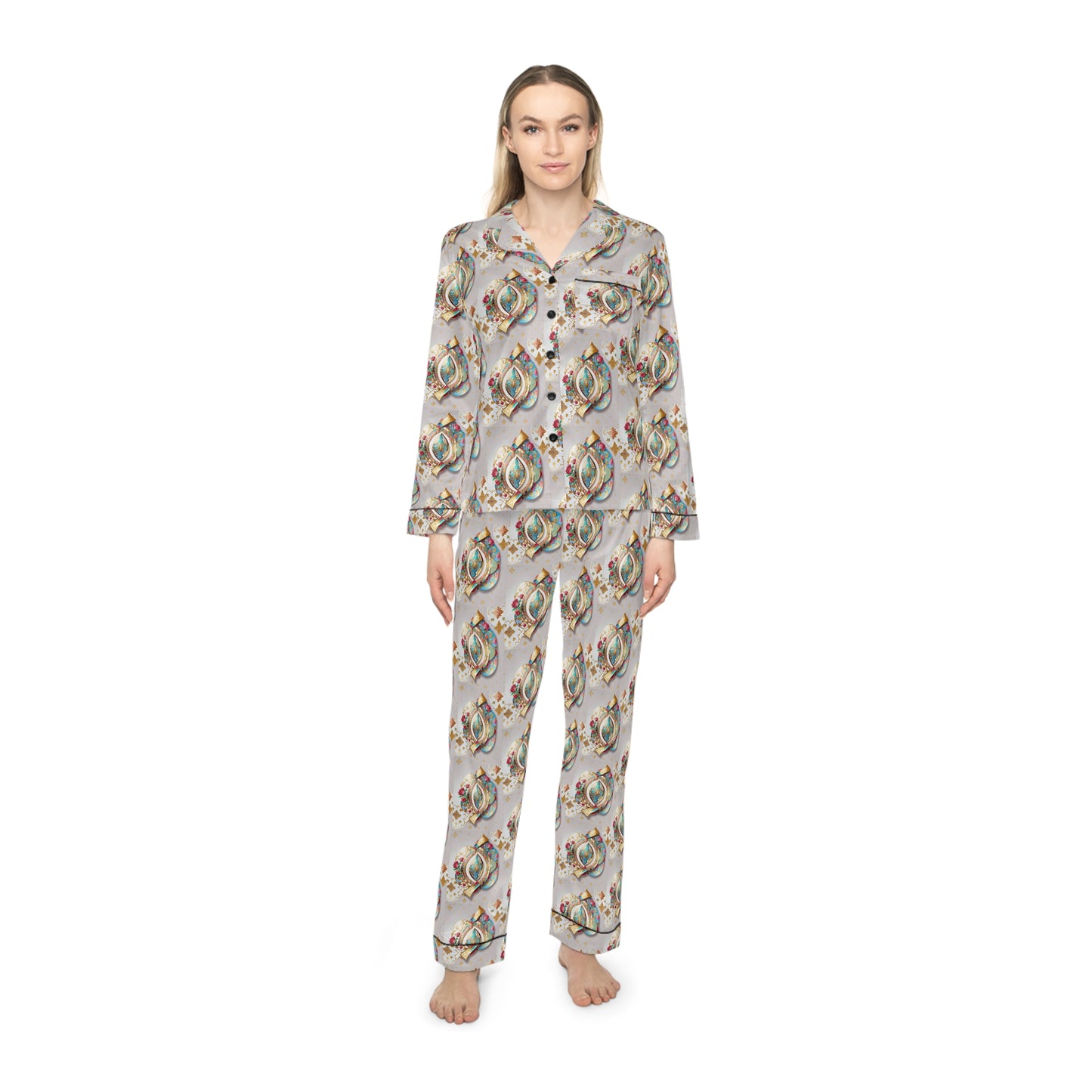 Royal Spades Women's Satin Pajamas (AOP)