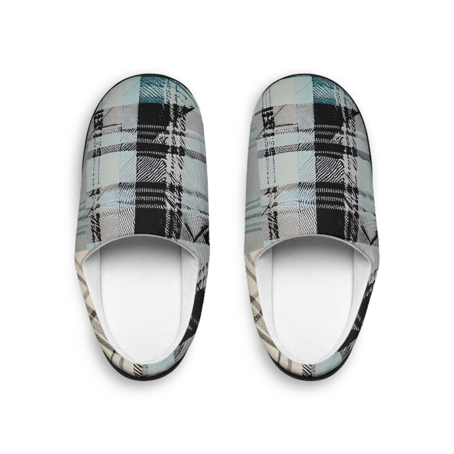 2 in 1 Plaid Men's Indoor Slippers