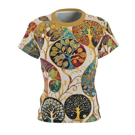 Golden Bloom Women's Cut & Sew Tee (AOP)