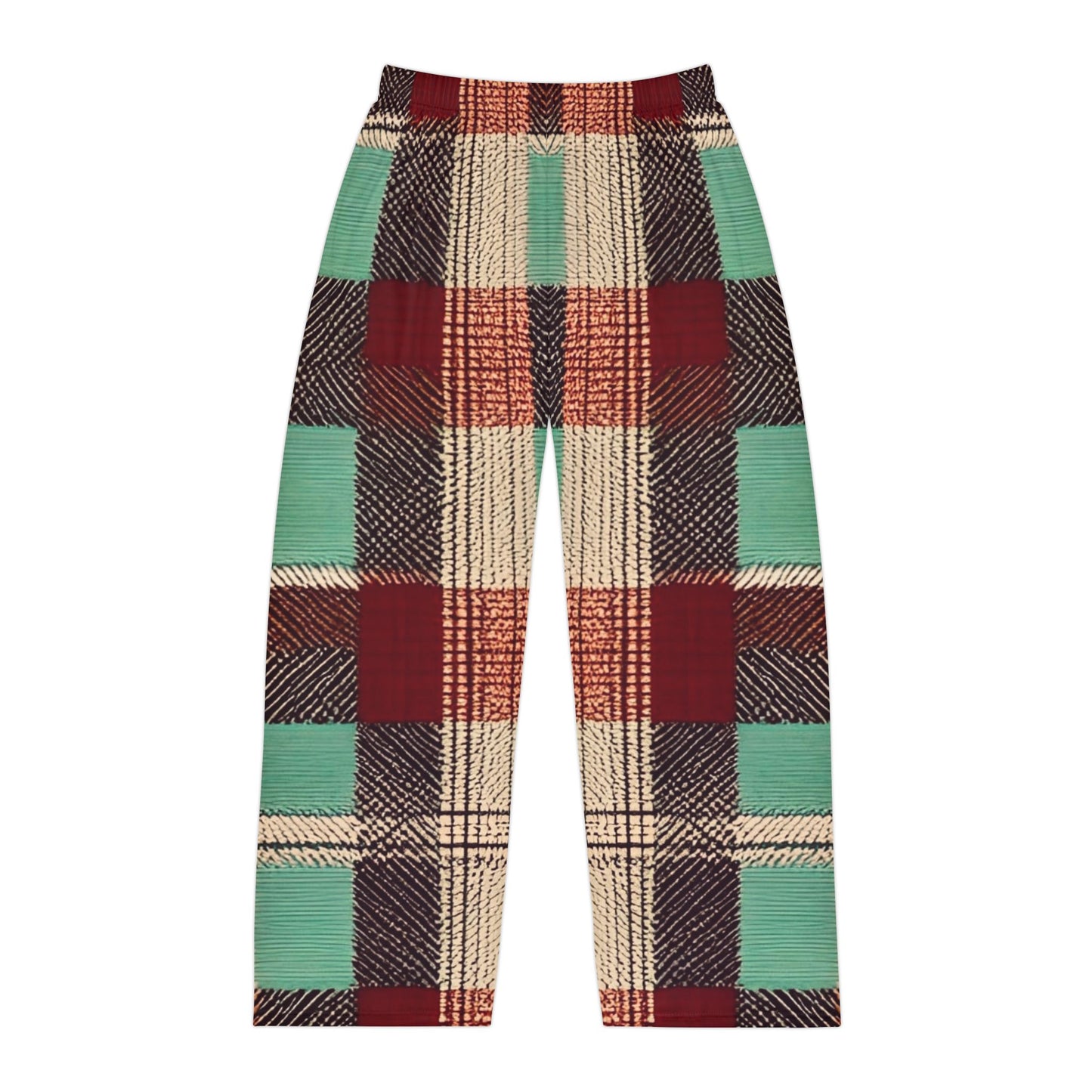 Burgundy Creek Plaid Men's Pajama Pants (AOP)